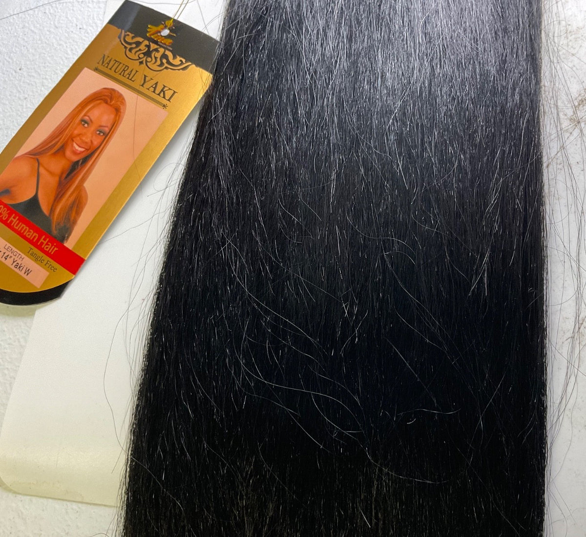 Natural Yaki Human Hair Extensions 14 Inches - Seamless Blend