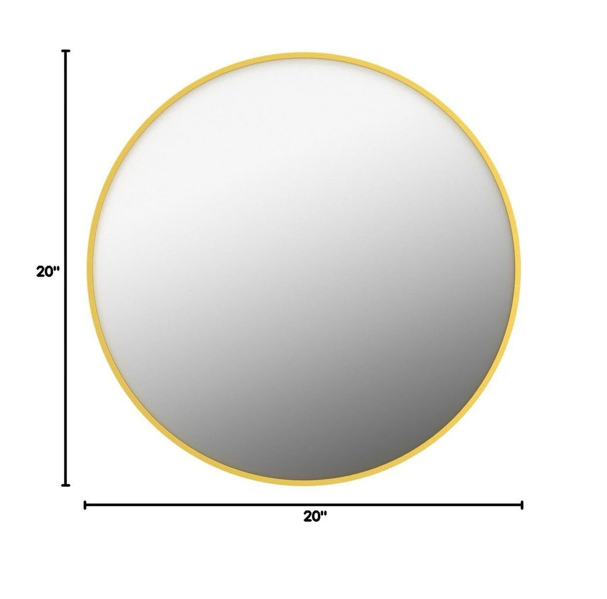 20 Inch Round Gold Wall Mirror - Modern Bathroom & Living Room Decor