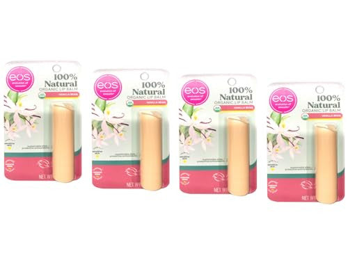 Eos Vanilla Bean Lip Balm Stick Set - Pack of 4, Smooth & Moisturizing