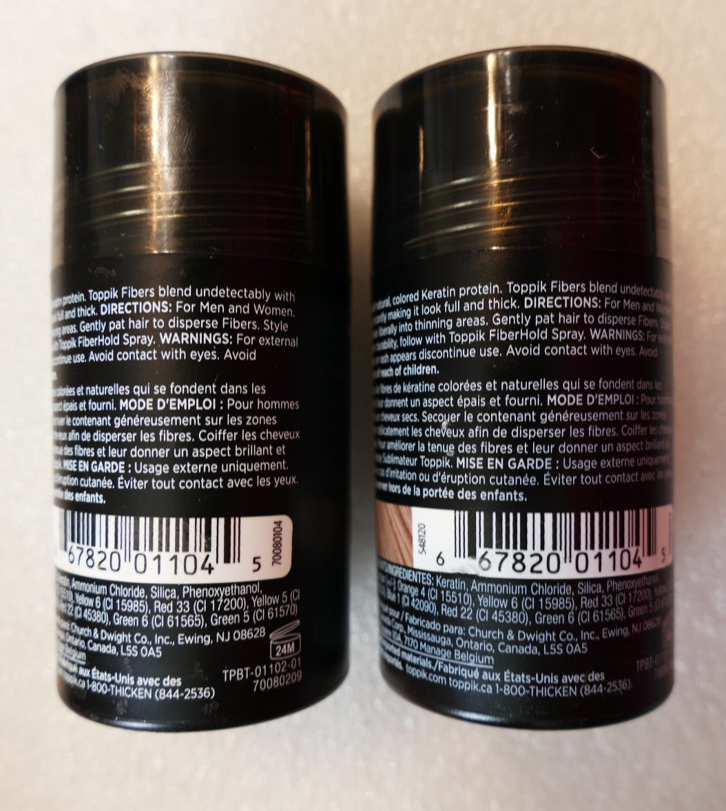 Hair Building Fibers for All Hair Types, Light Brown - 2 Pack