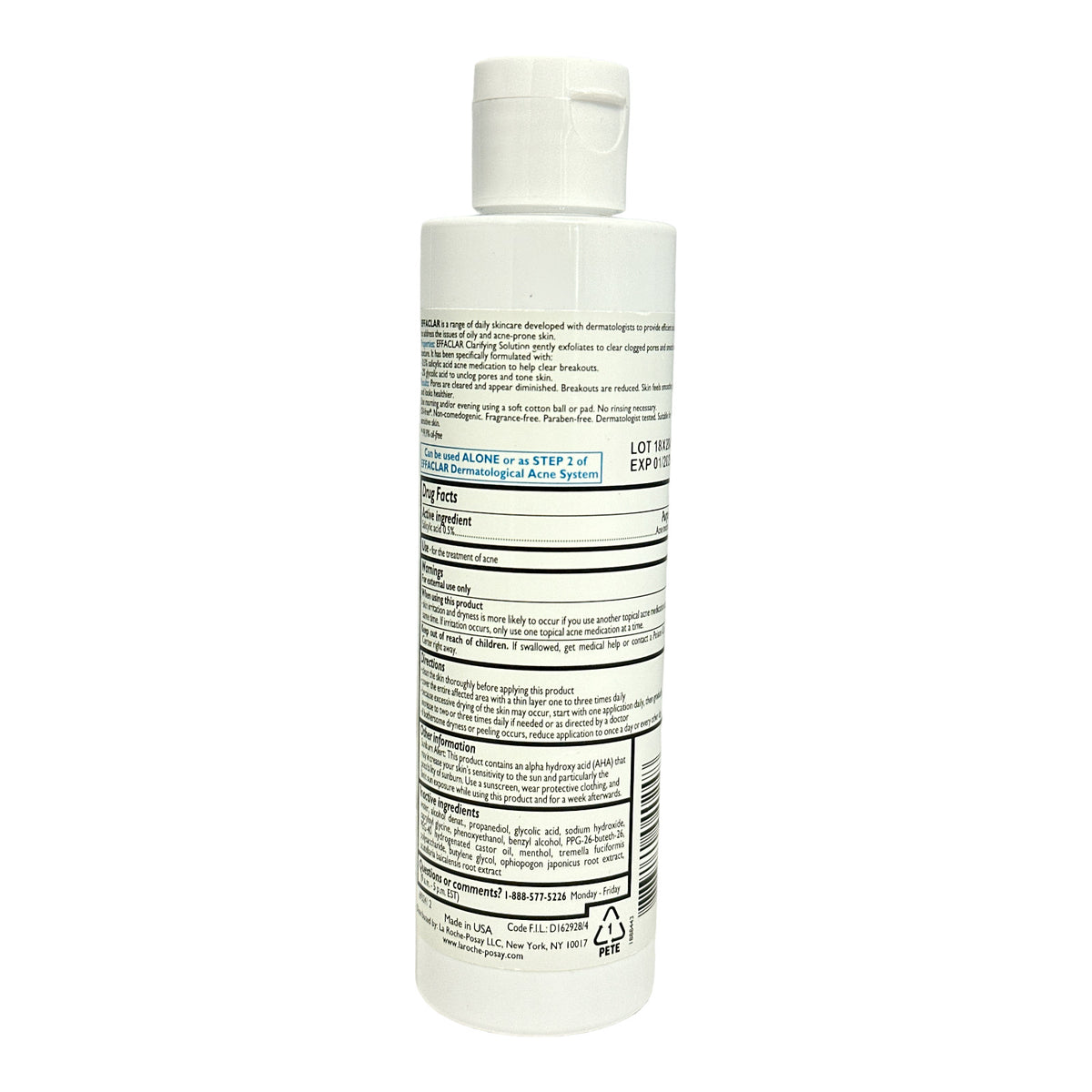 Salicylic Acid Acne Toner - Effaclar Clarifying Solution 200ml for Oily Skin