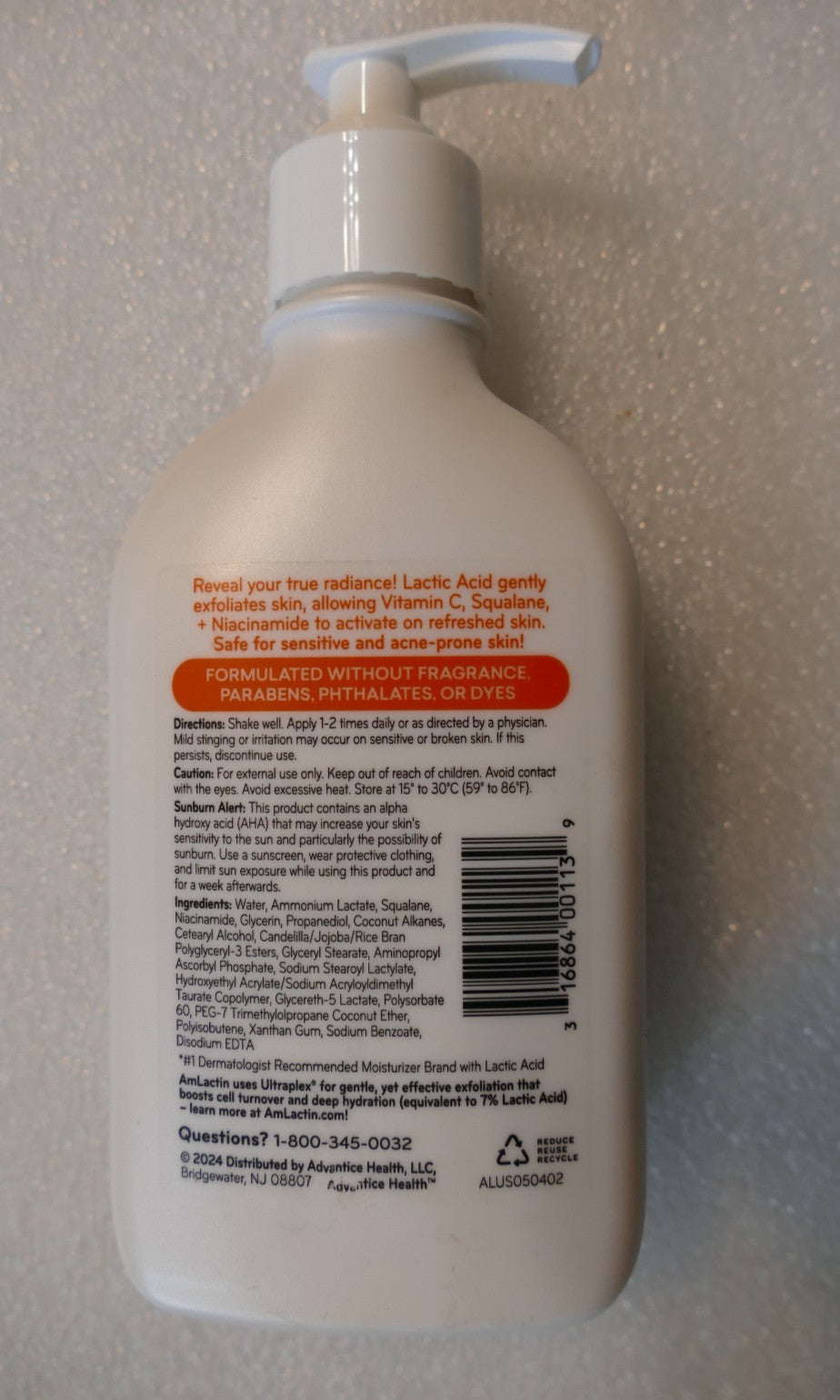 AmLactin Daily Vitamin C Lotion – Brightening Body 7.9 Fl Oz (Pack of