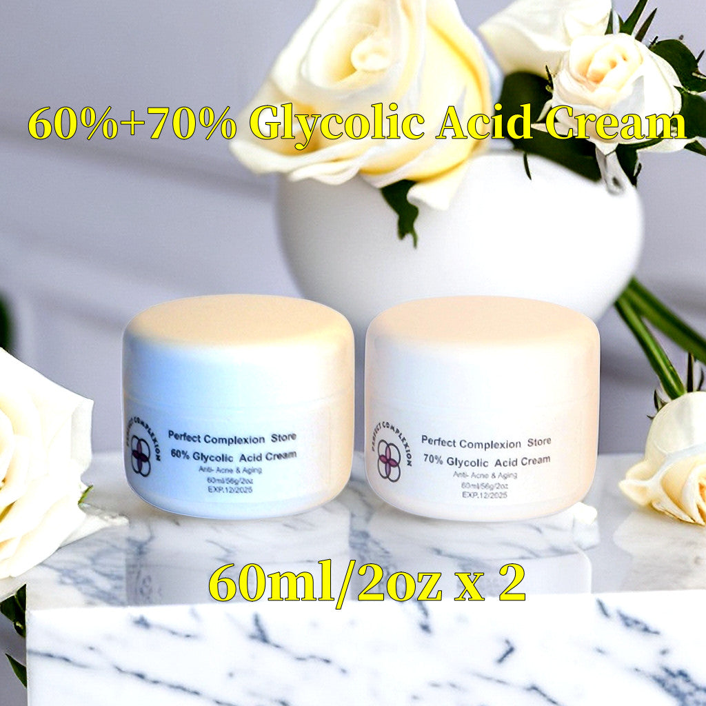 Glycolic Acid Face Cream for Acne and Scar Treatment - 10-70% Strength, 0.4oz