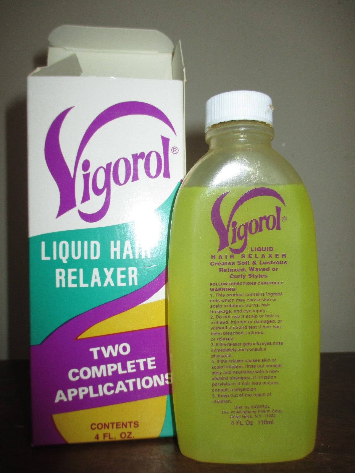 Vigorol Liquid Hair Relaxer - Two Complete Applications, 4 oz