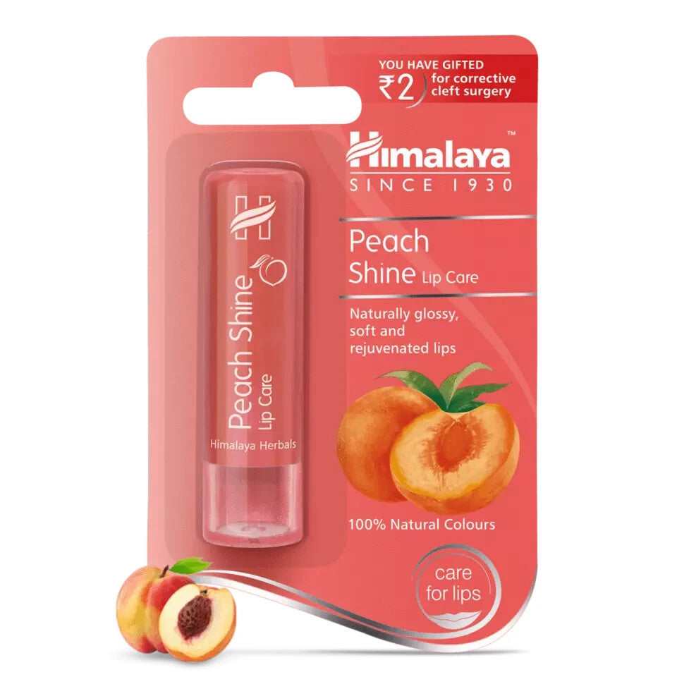 Peach Shine Lip Balm Set - 3 Pieces, 4.5g Each, Himalaya Herbal