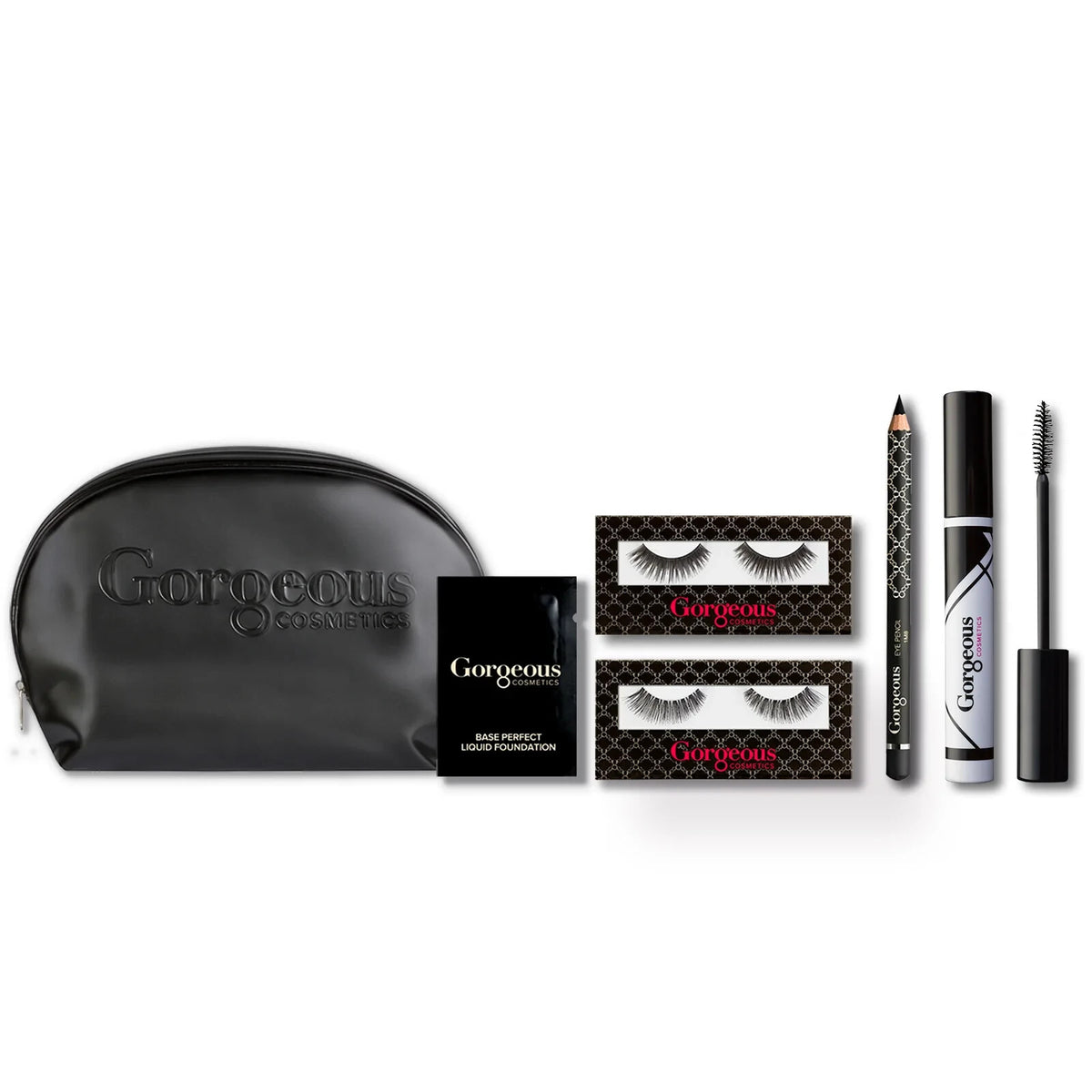Cosmetic Makeup Bag with Eye Makeup Essentials - Black Keepsake
