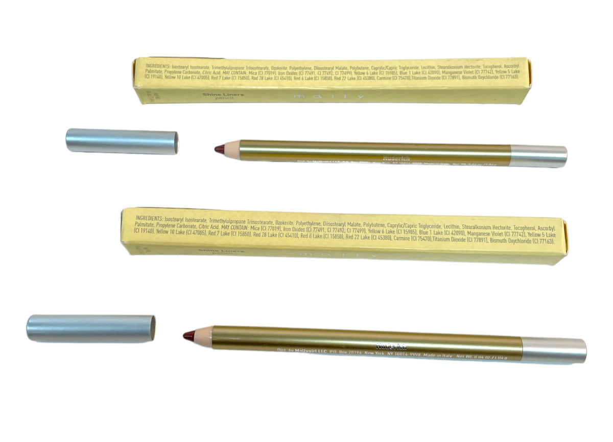 Mally Shine Lip Liner Pencil Nude Deep Set of 2 - Long-lasting Makeup