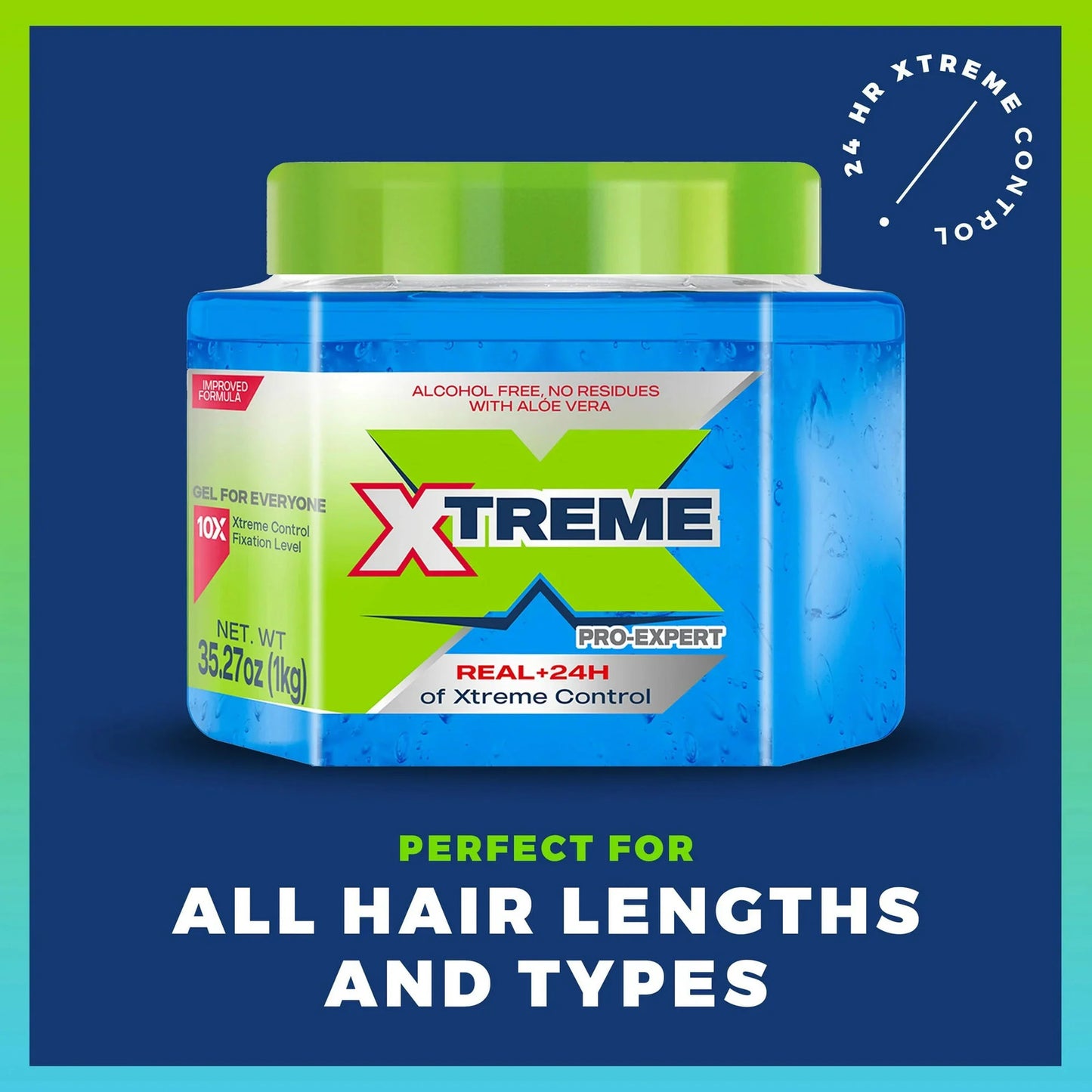 10x Hold Hair Gel - 24H Control & Conditioning - 35.27 oz (1kg)