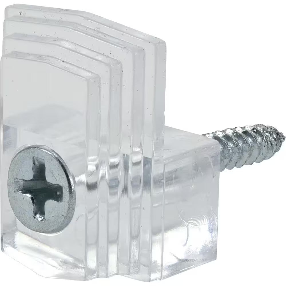 Plastic Mirror Clips 1/4 Inch Clear Wall Mounting Hardware Pack of 8
