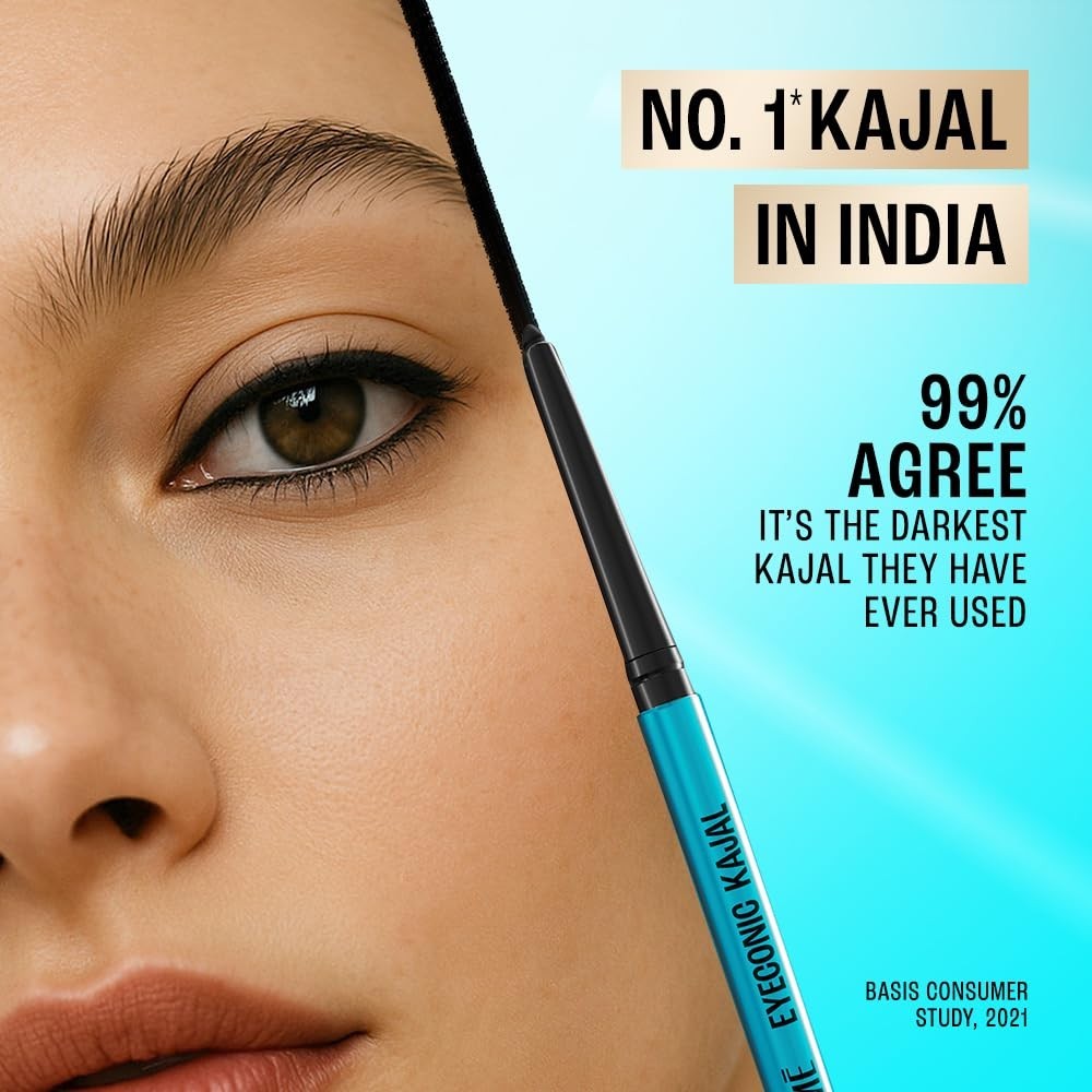 Kajal Twin Pack - Black Matte Finish Waterproof Eye Makeup, 0.35g