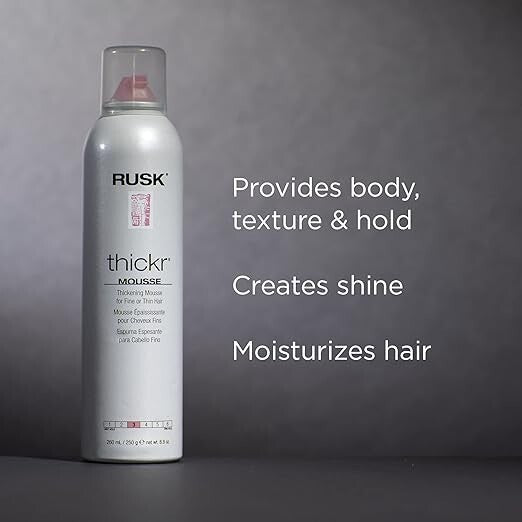 Thickening Hair Mousse - Rusk Thickr 8.8 Oz for Volume & Hold