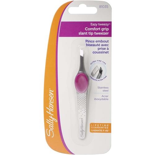Slant Tip Tweezers with Comfort Grip - Precise Eyebrow Hair Removal