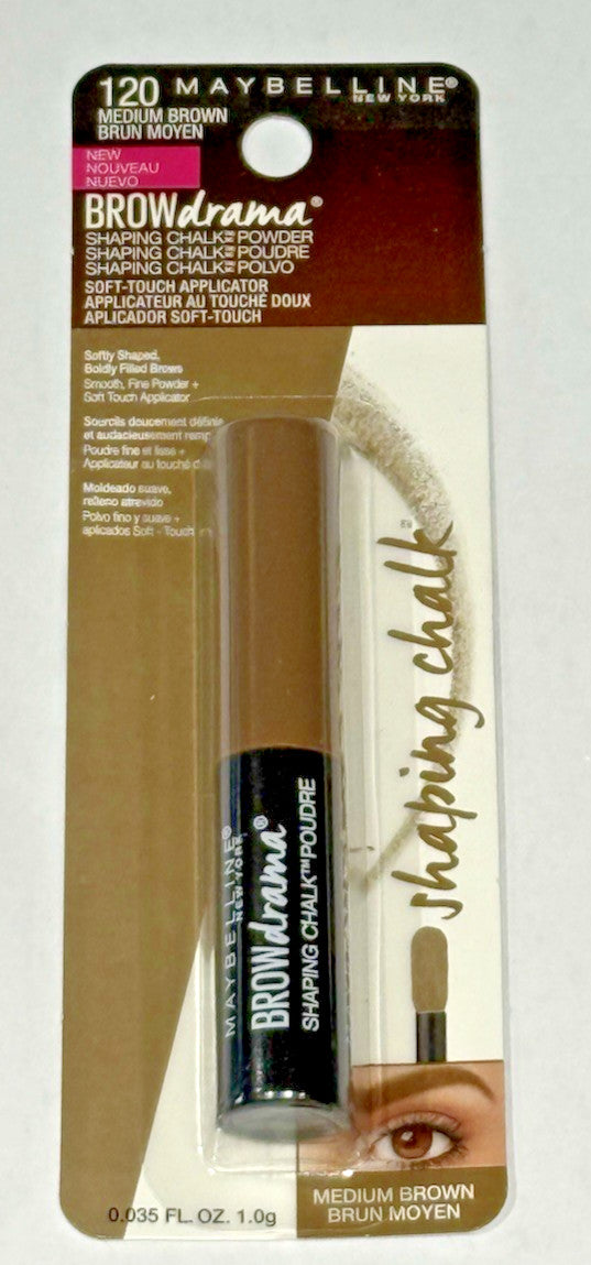 Maybelline Brow Shaping Chalk Powder - Medium Brown, 3 Pack