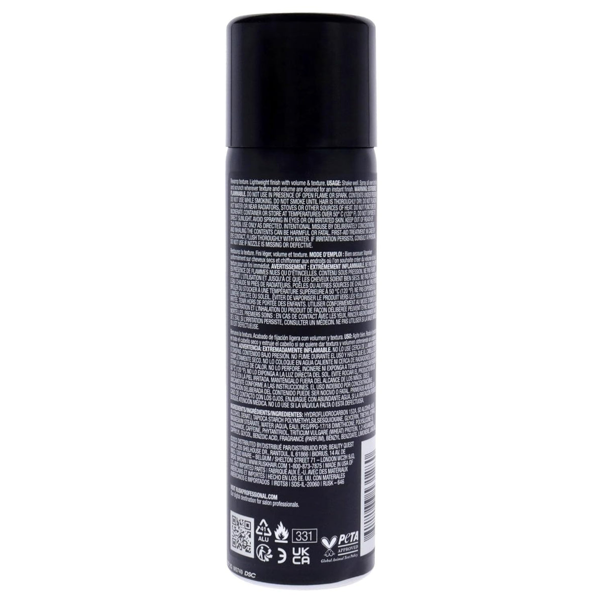 Rusk Dry Texture Spray - Adds Volume & Lift - 8oz Unisex Hair Finishing