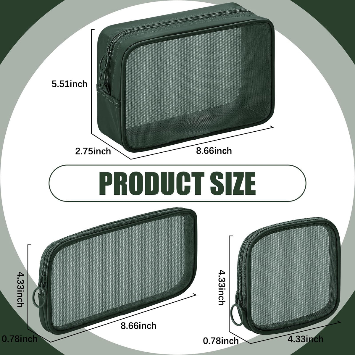 Mesh Makeup and Travel Toiletry Bags Set - 4 Pcs Transparent Nylon Organizers