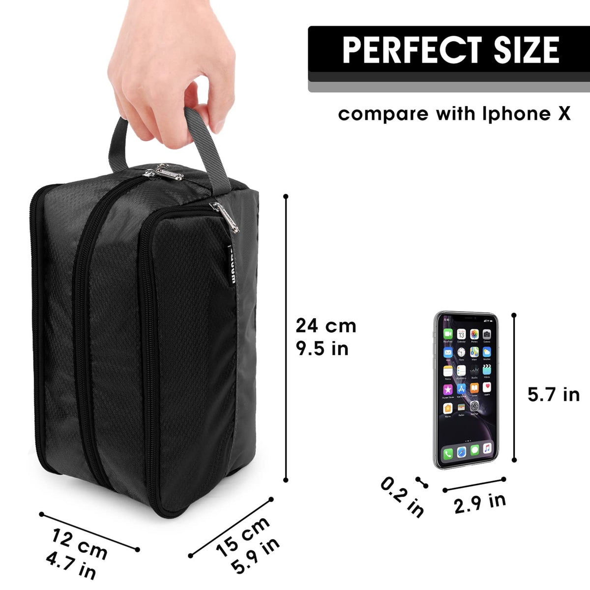 Men's Water-Resistant Travel Toiletry Bag Dopp Kit with Multiple Compartments