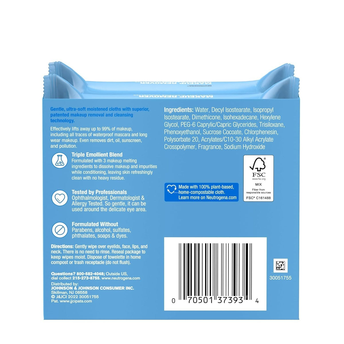 Neutrogena Ultra-Soft Facial Cleansing Wipes Twin Pack - 50 Count