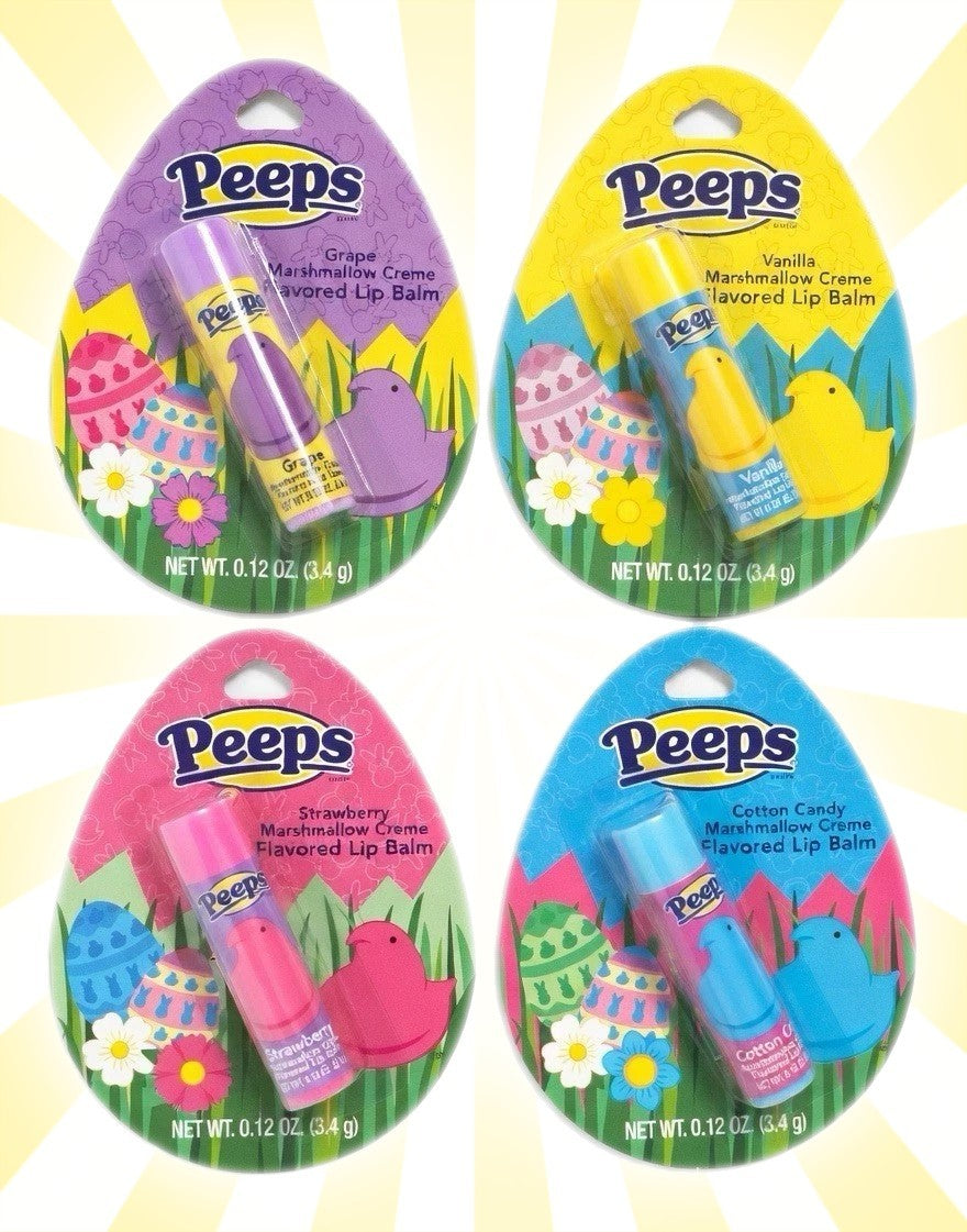 Assorted Lip Balm Set - Grape, Vanilla, Cotton Candy & Strawberry Flavors