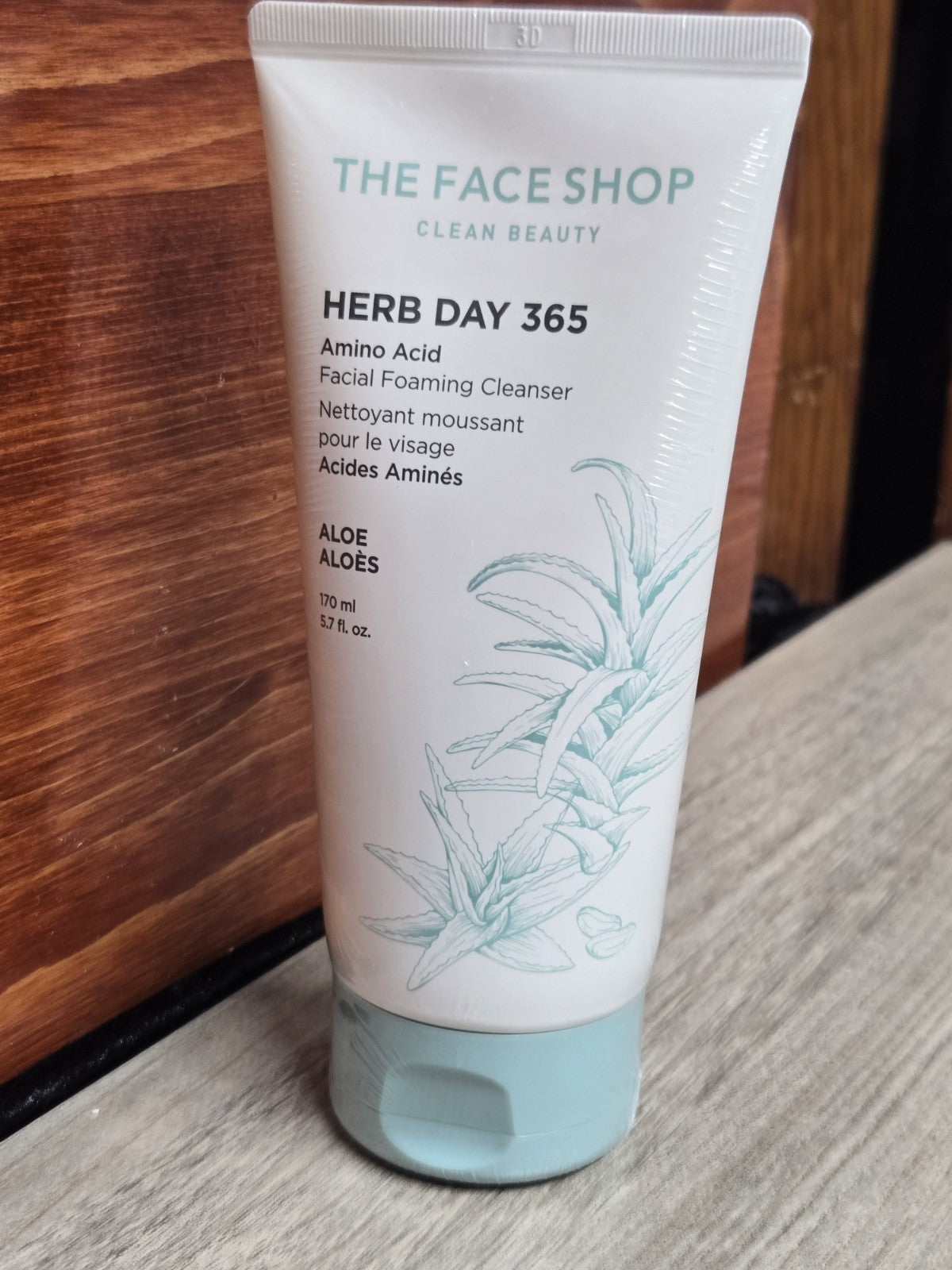 Amino Acid Facial Foaming Cleanser 170ml - The Face Shop Herb Day 365 Aloe