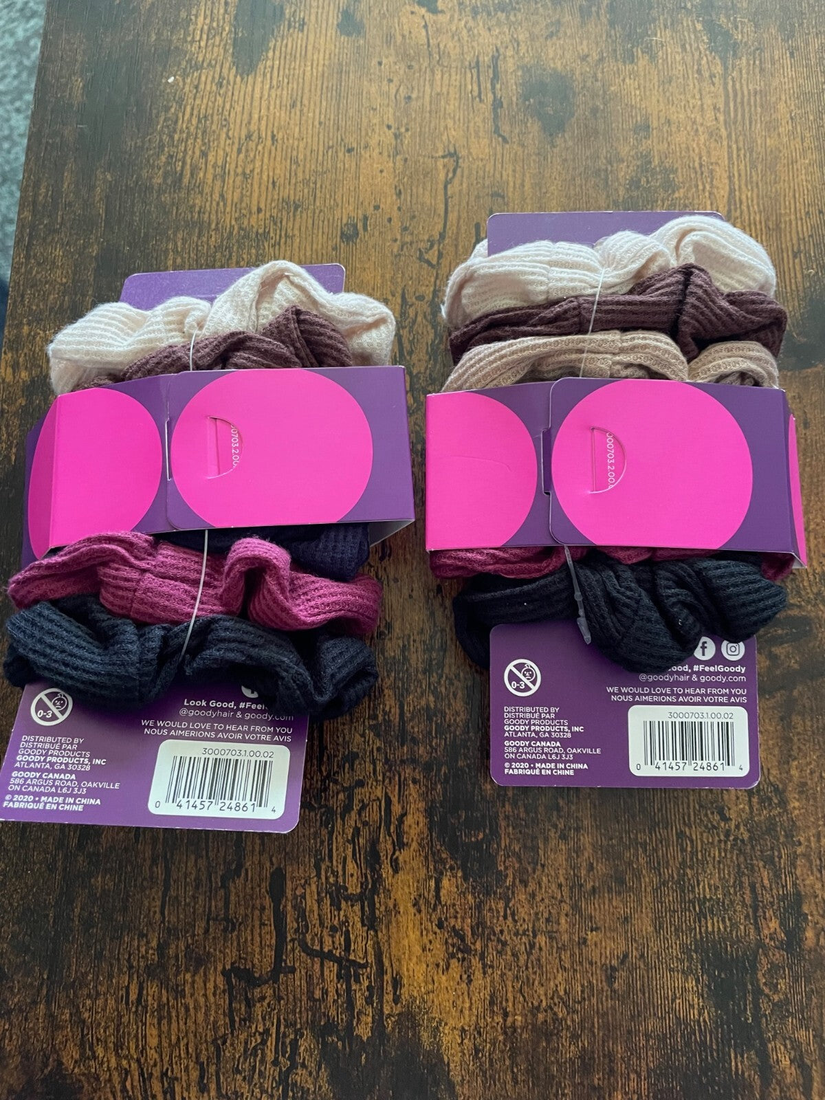 Lot of 2 (6 ct) Goody Ouchless Scrunchies Ponytail Holders 12 total