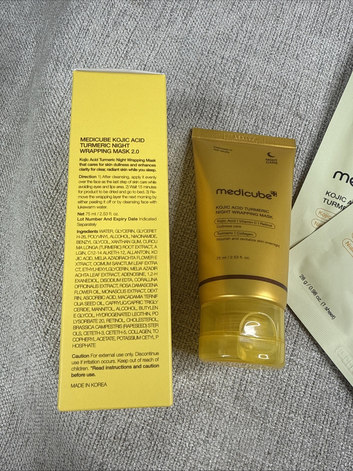 Kojic Acid Turmeric Night Wrapping Mask + 2 Gel Masks