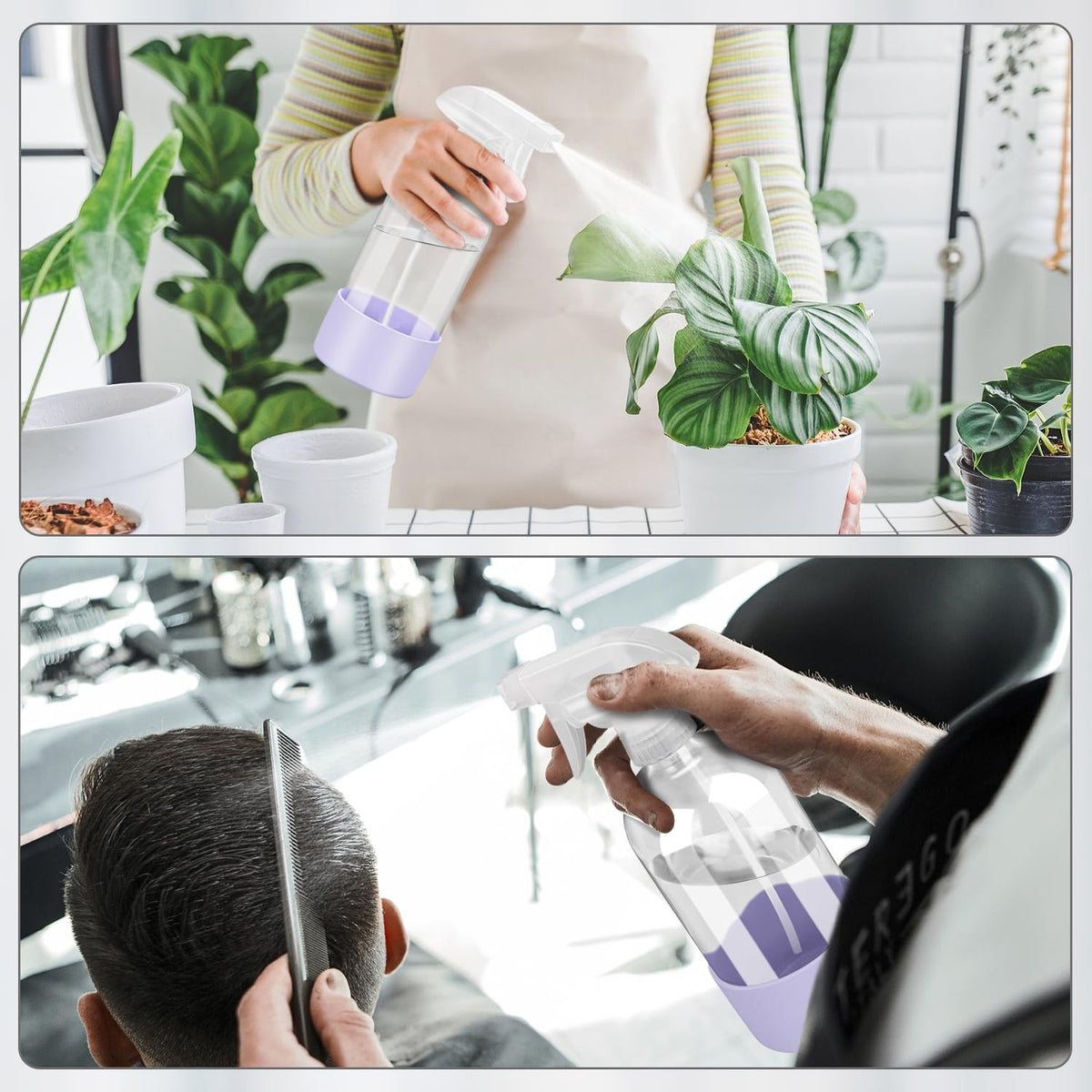 16 oz Glass Spray Bottle with Silicone Sleeve for Cleaning & Plant Misting