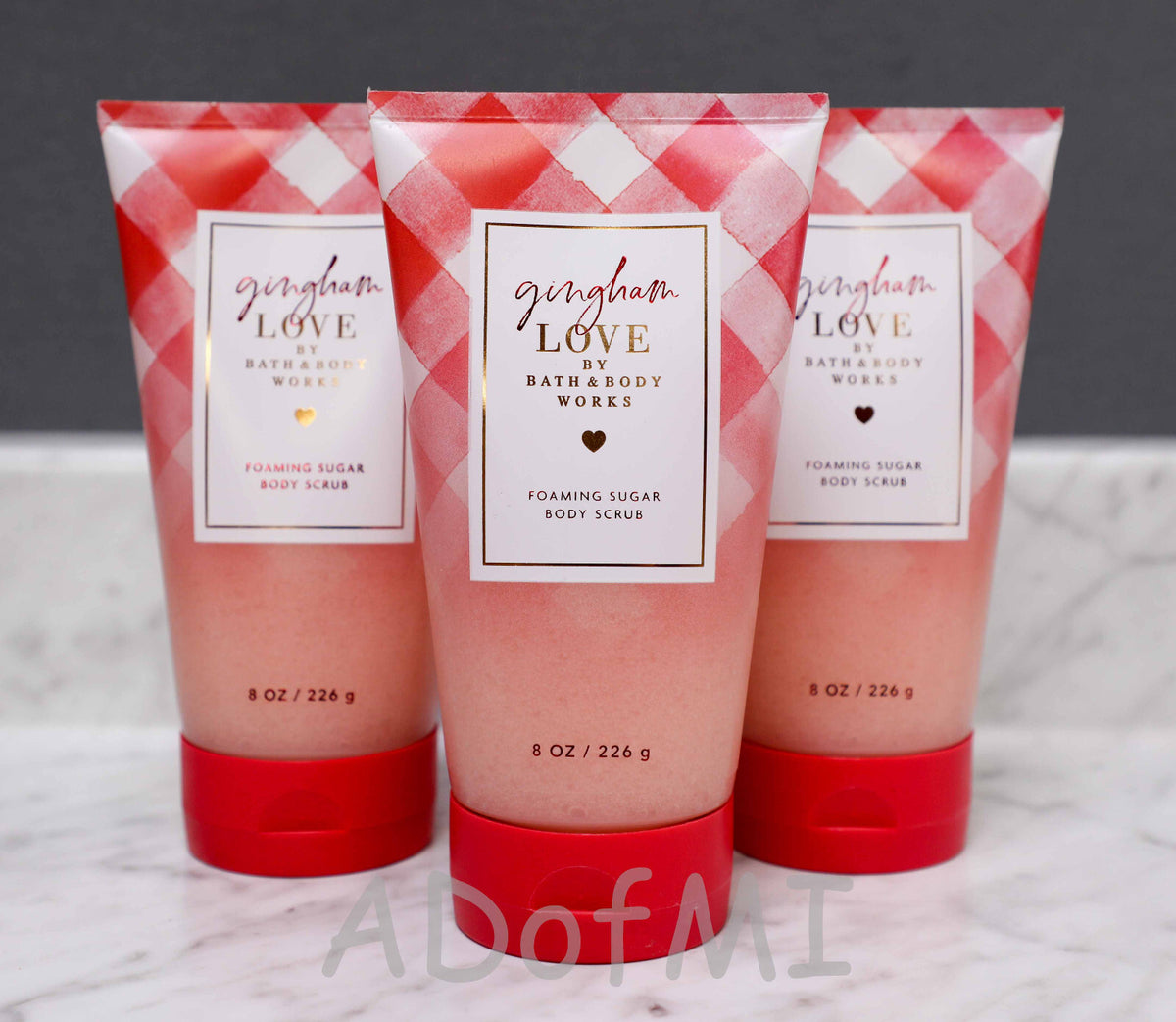 Bath & Body Works GINGHAM LOVE Foaming Sugar Scrub 8 oz Set of 3 READ