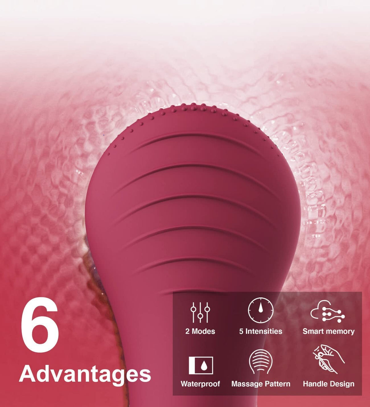 Waterproof Rechargeable Facial Cleansing Brush - Soft Silicone Face Scrubber
