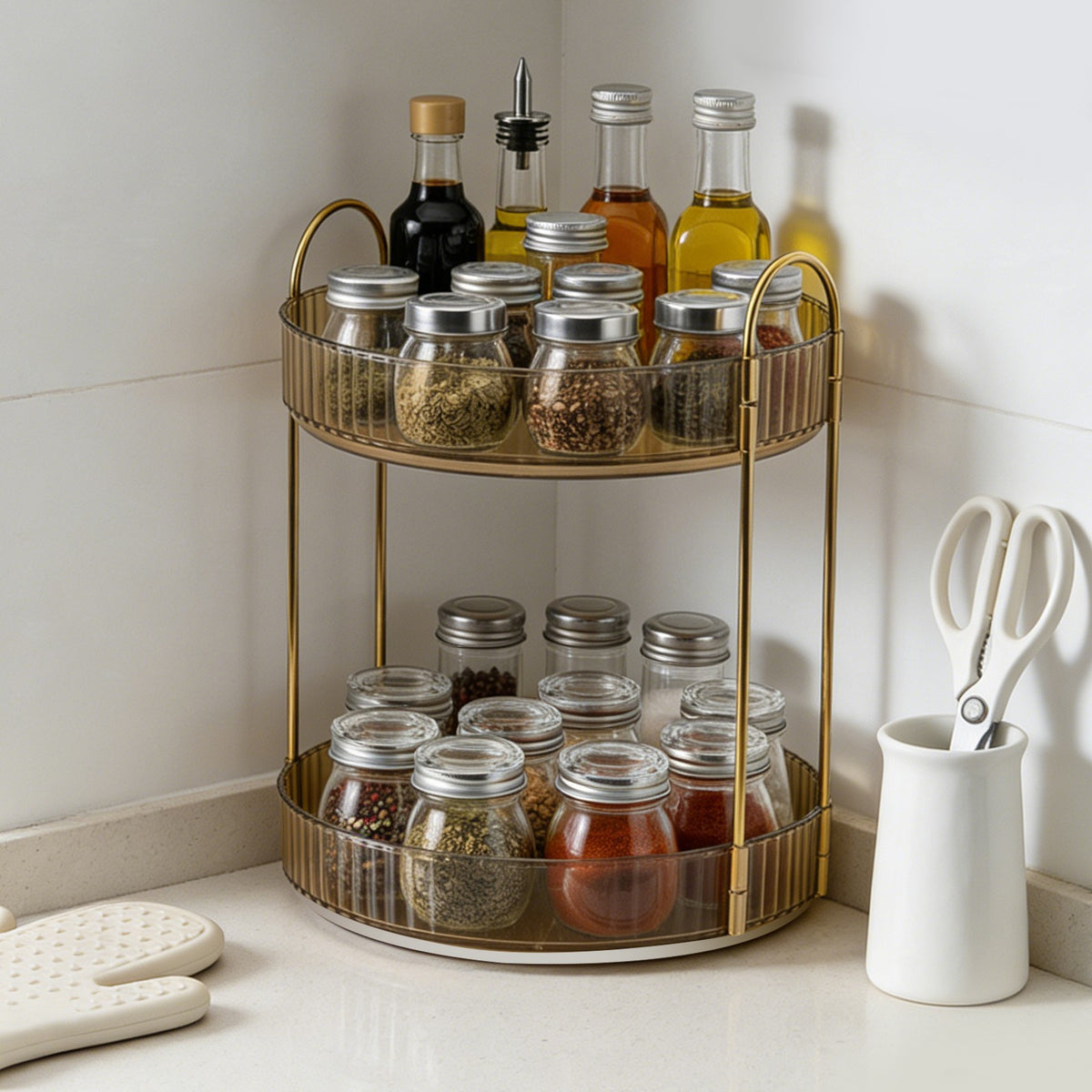 Rotating Makeup Organizer Stand for Perfumes and Cosmetics