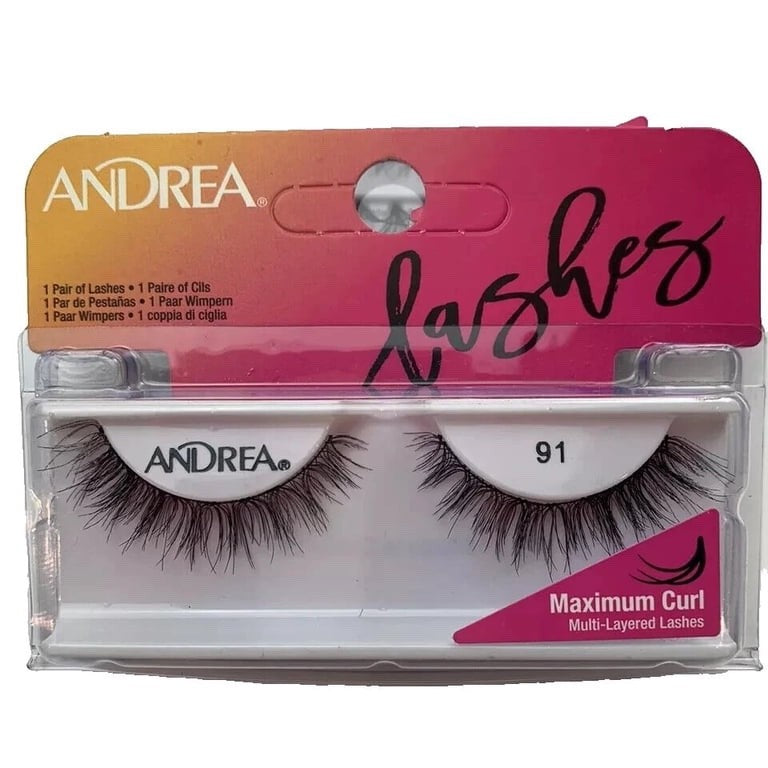 False Eyelashes - Maximum Curl Strip Lashes #91 Black - New