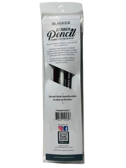 Black Ice #BPENSET Barber Pencil Set Black/White/Brown 3 Piece NEW