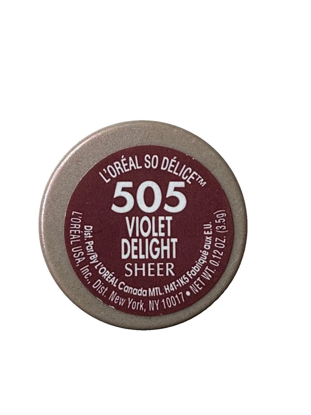 L'Oreal Violet Delight Lipstick - Shade #505 Sheer Lip Color