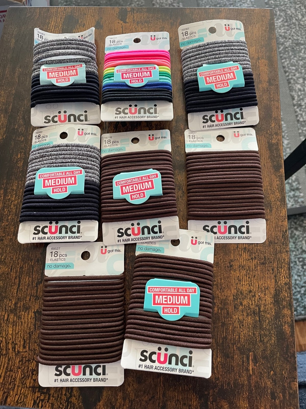 Lot Of 8 Scunci No Damage Comfort Classic Hair Elastics 18pcs Each
