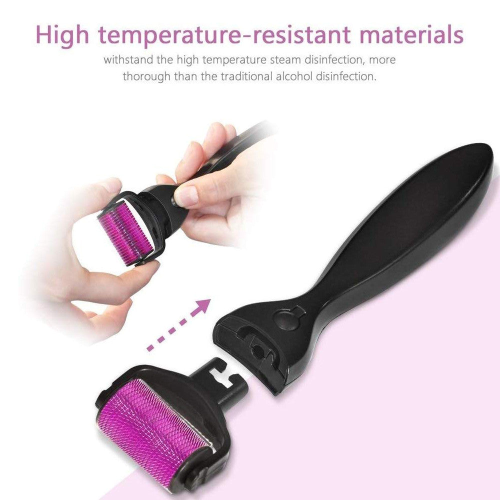 Titanium Derma Roller Set for Skin Rejuvenation & Hair Growth - 3 in 1