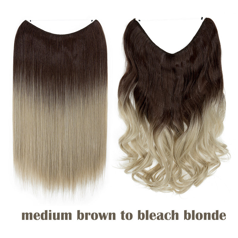 Hair Extensions with Elastic Band & Miracle Ring - Thick, Real Hair