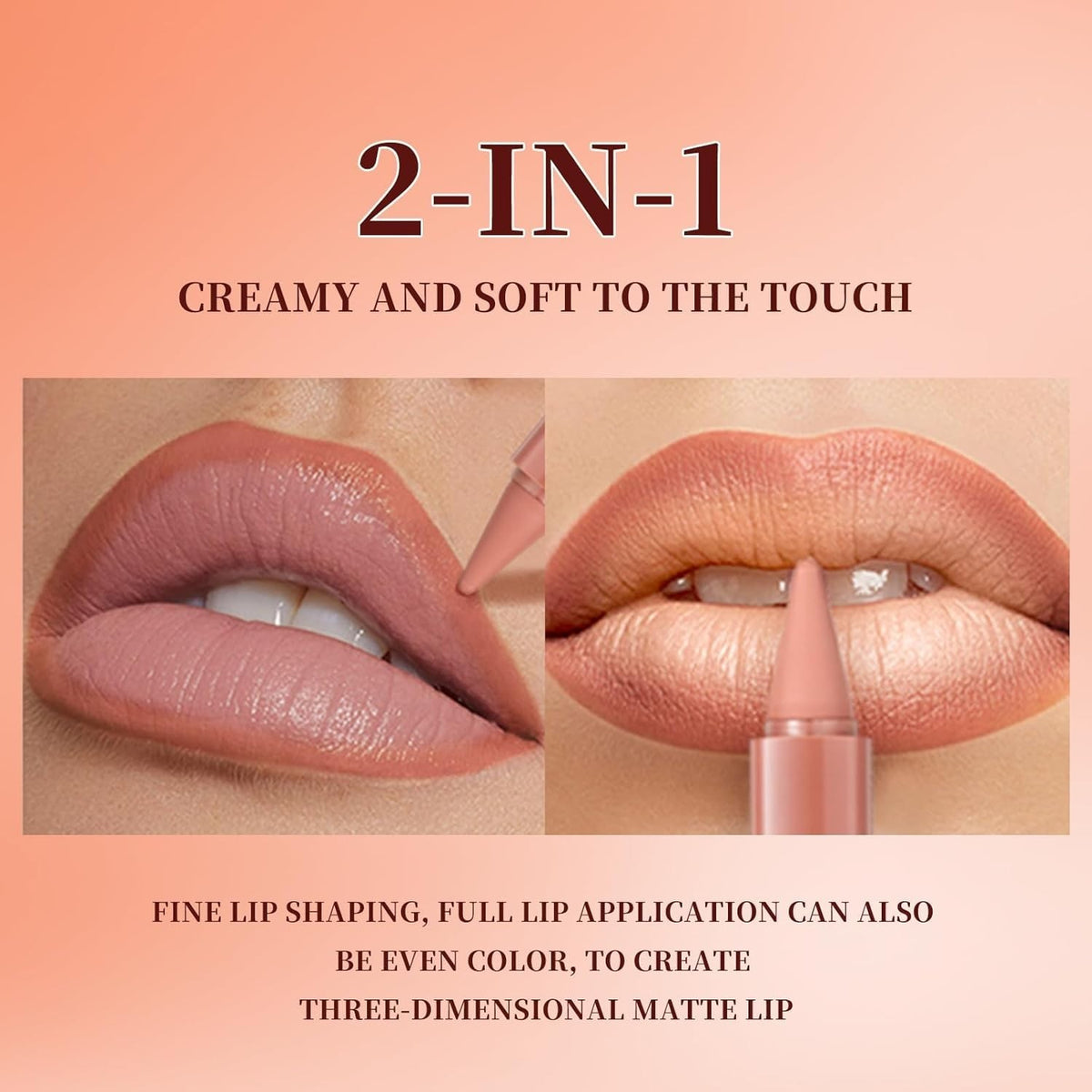 6-Piece Gradient Lip Liner and Lipstick Set - Ombre Matte & Hydrating