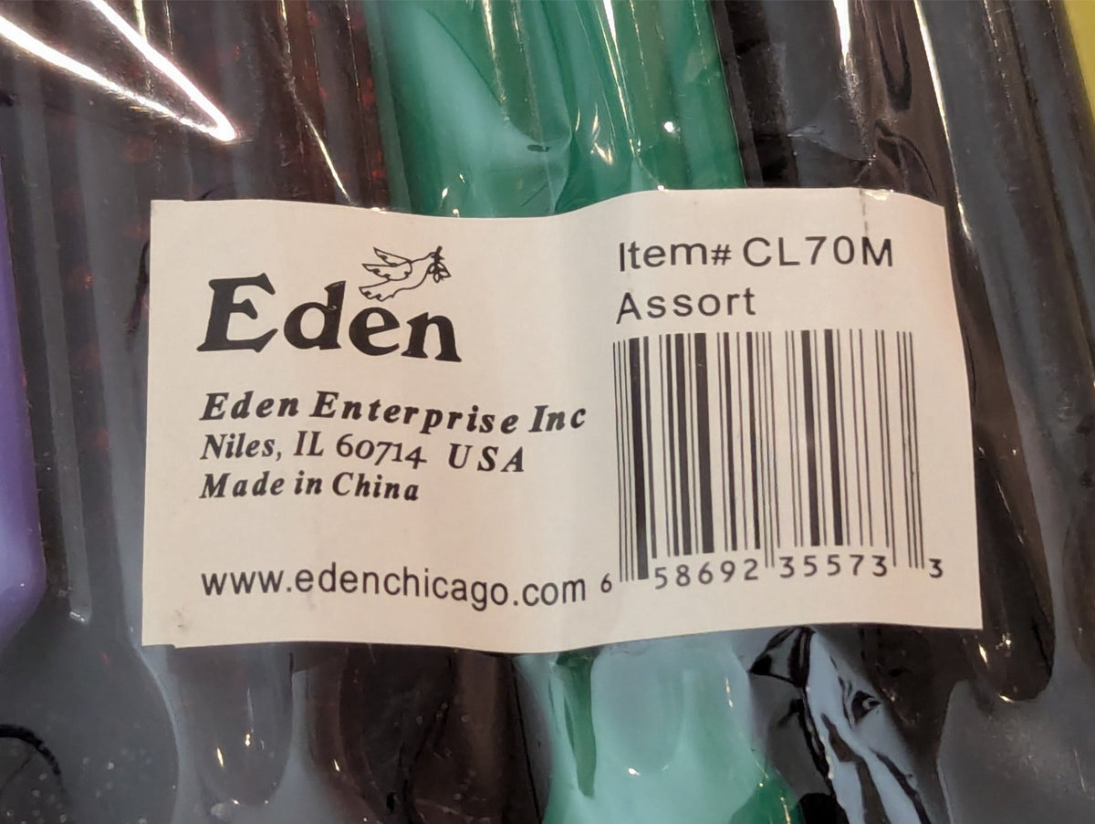 Eden 12 Pack Small Plastic Assorted 6" Hair Brushes #CL70M