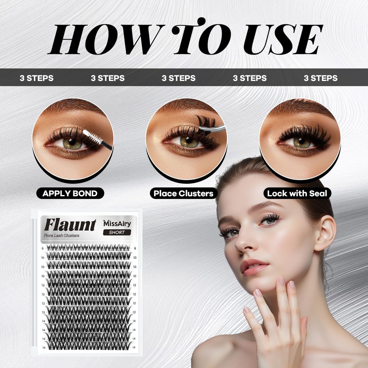 Wispy Lash Clusters 8-14mm Natural Look Reusable False Eyelash Extensions