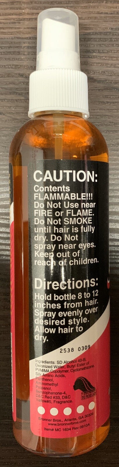 Bronner Bros BB Pump It Up Gold Super Hold Hair Spray 8oz - Strong Finish