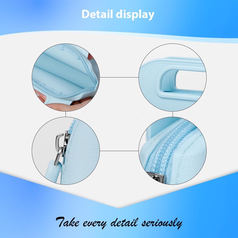 Silicone Travel Makeup Bag for Women - Waterproof Cosmetic Organizer, Blue