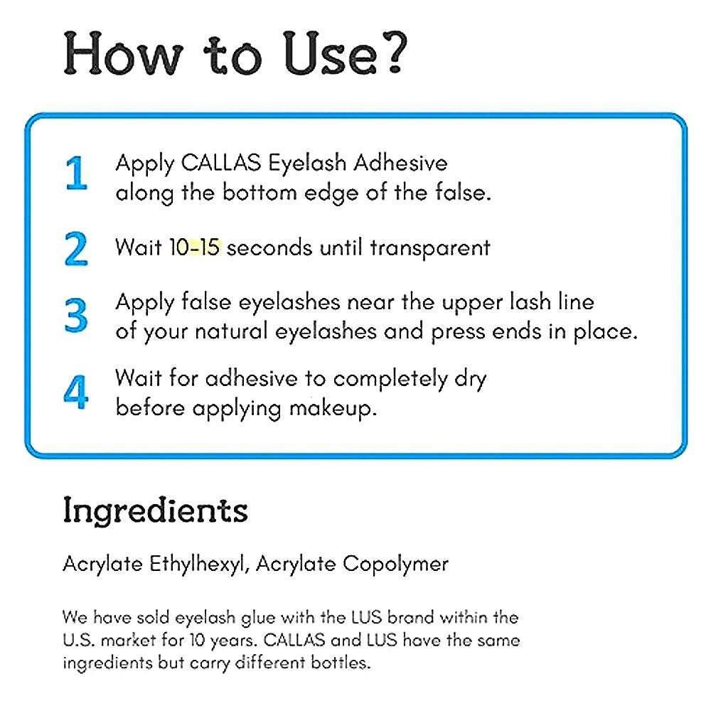 Latex-Free Clear Eyelash Adhesive - Waterproof False Lash Glue