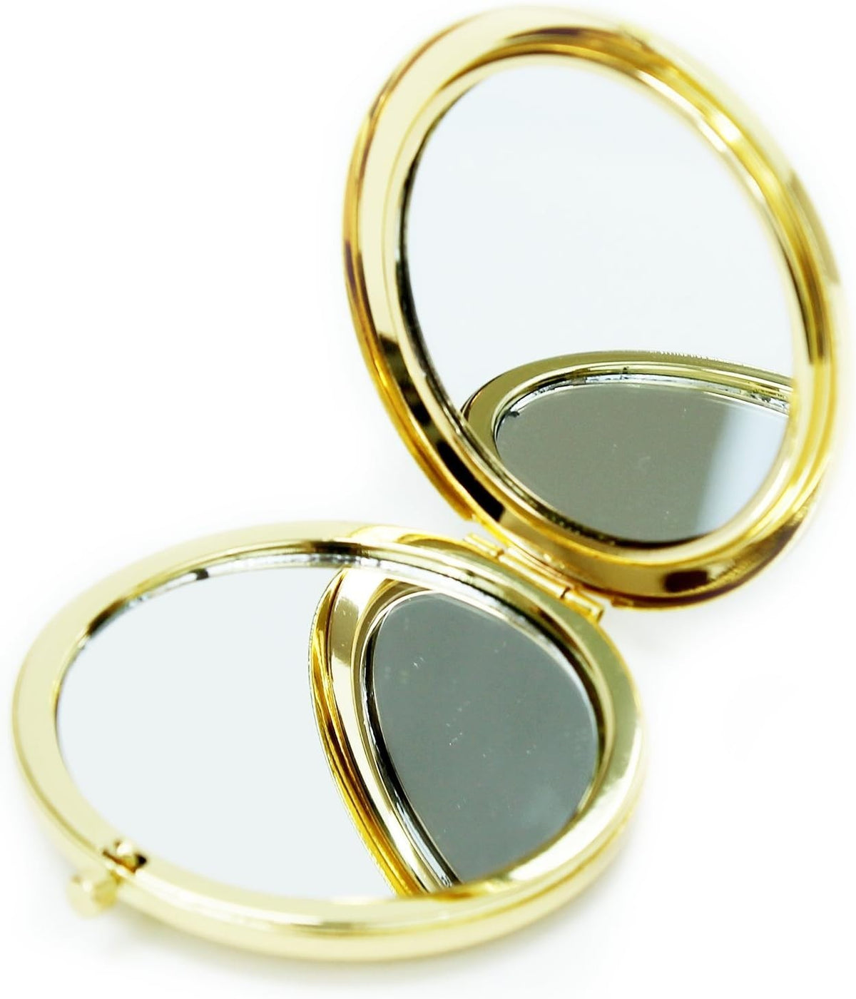 Heart of a Warrior Compact Mirror - Pink & White Double-Sided Travel Mirror