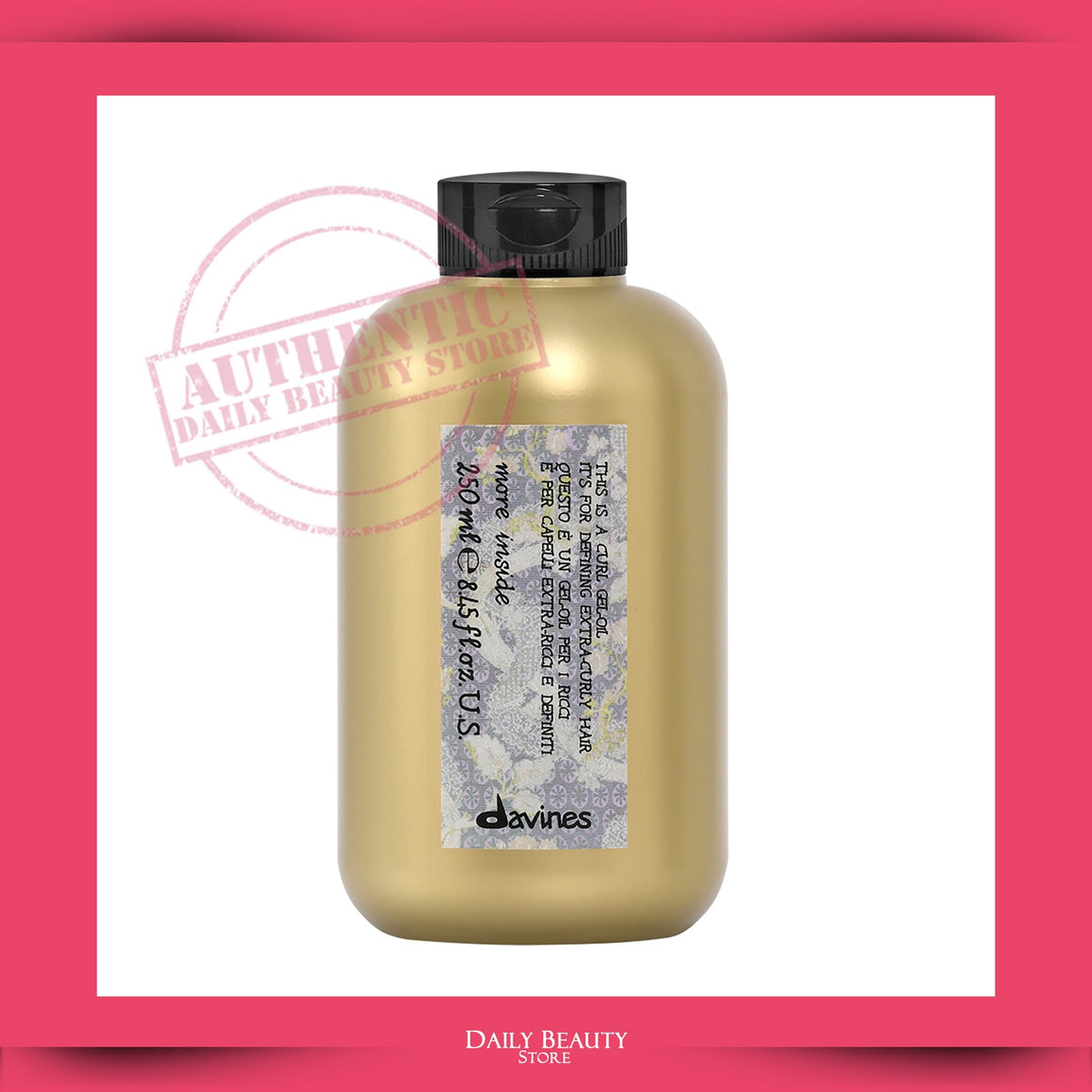 Davines Curl Gel Oil 250ml Hair Treatment for Curly & Coily Hair