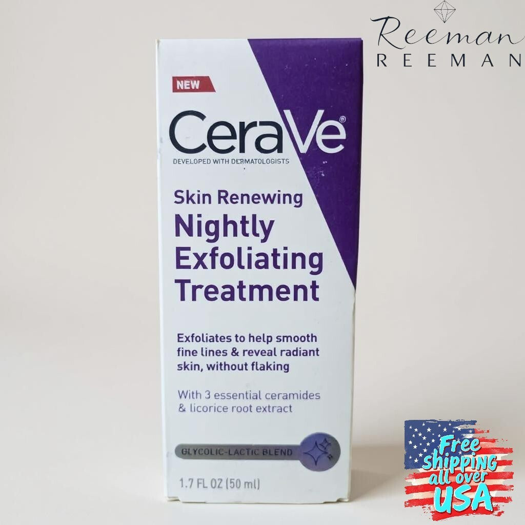 CeraVe Nightly Exfoliating Serum for Face - Anti-Aging, Brightening & Hydrating