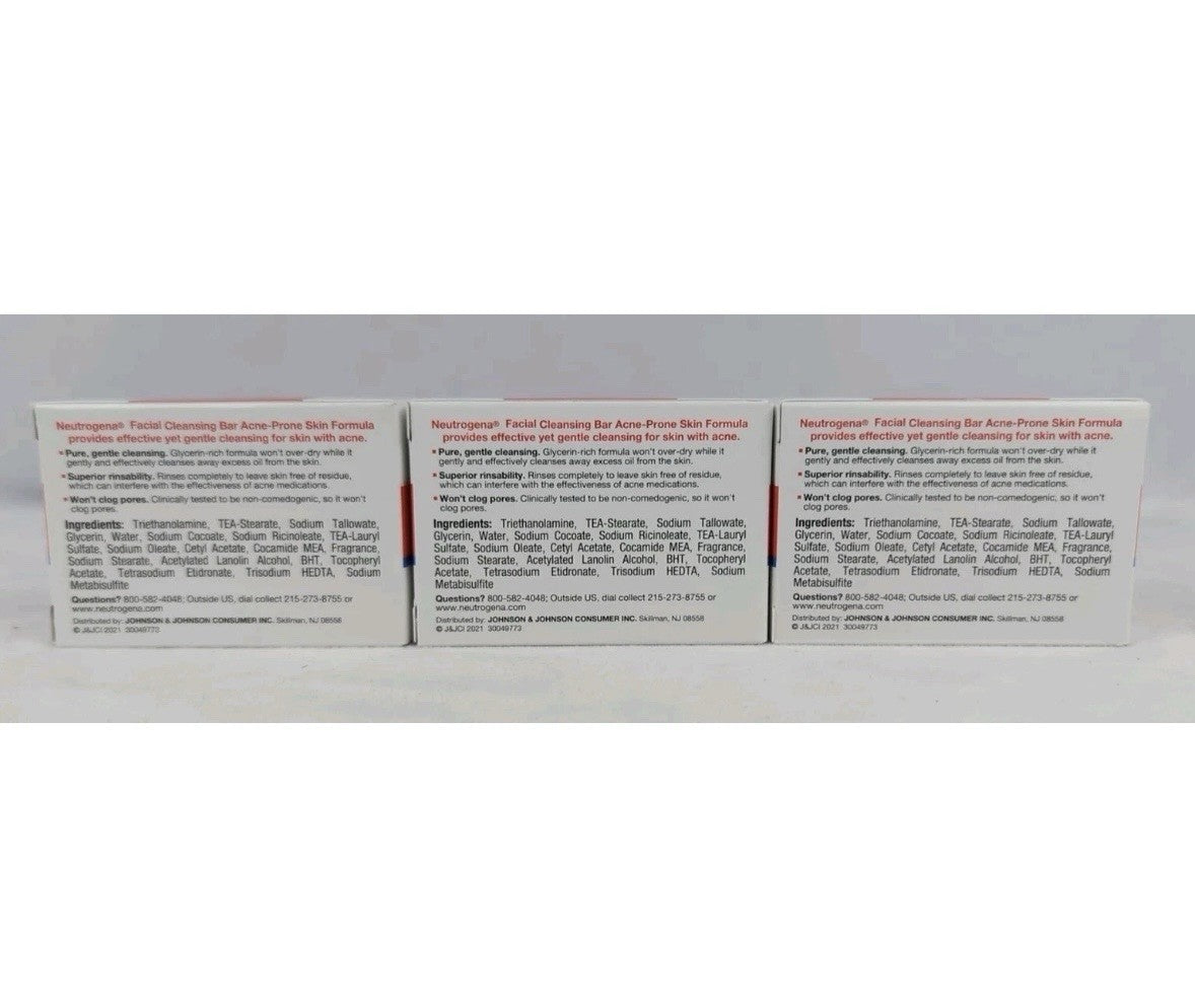 Neutrogena Acne Face Bar Soap Set - 3 x 3.5 oz for Clear Skin