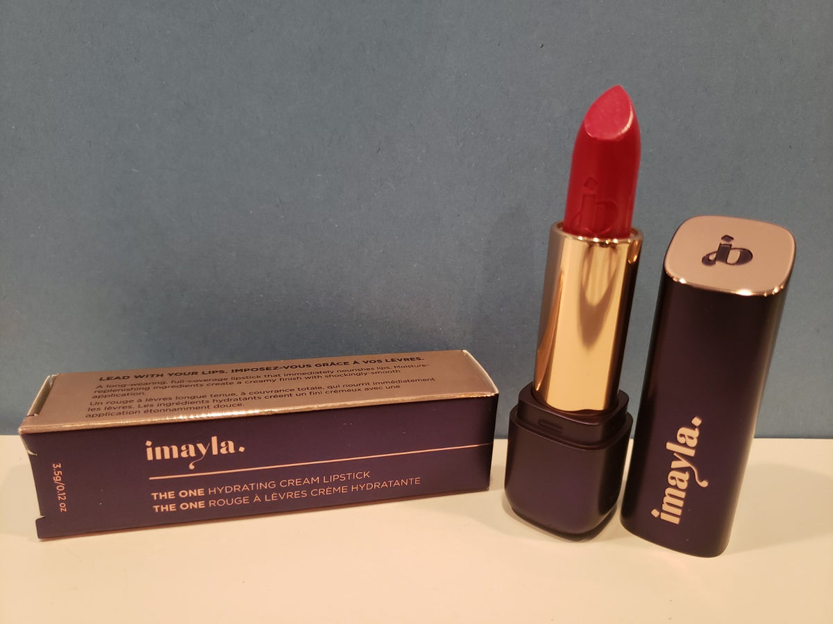 Hydrating Cream Lipstick in Imayla Red - Full Coverage, Moisturizing Lip Color 0.12 Oz