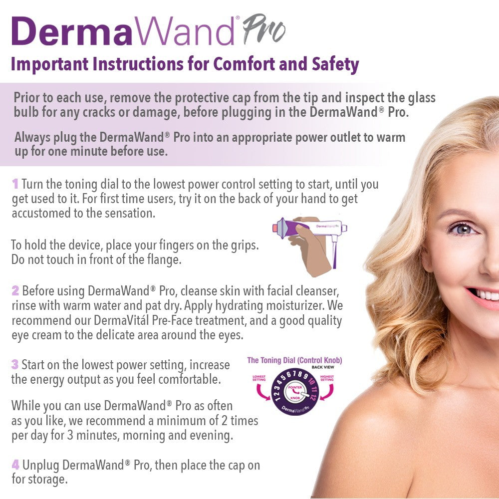 Derma Wand Pro High Frequency Facial Wand for Anti-Aging & Skin Therapy