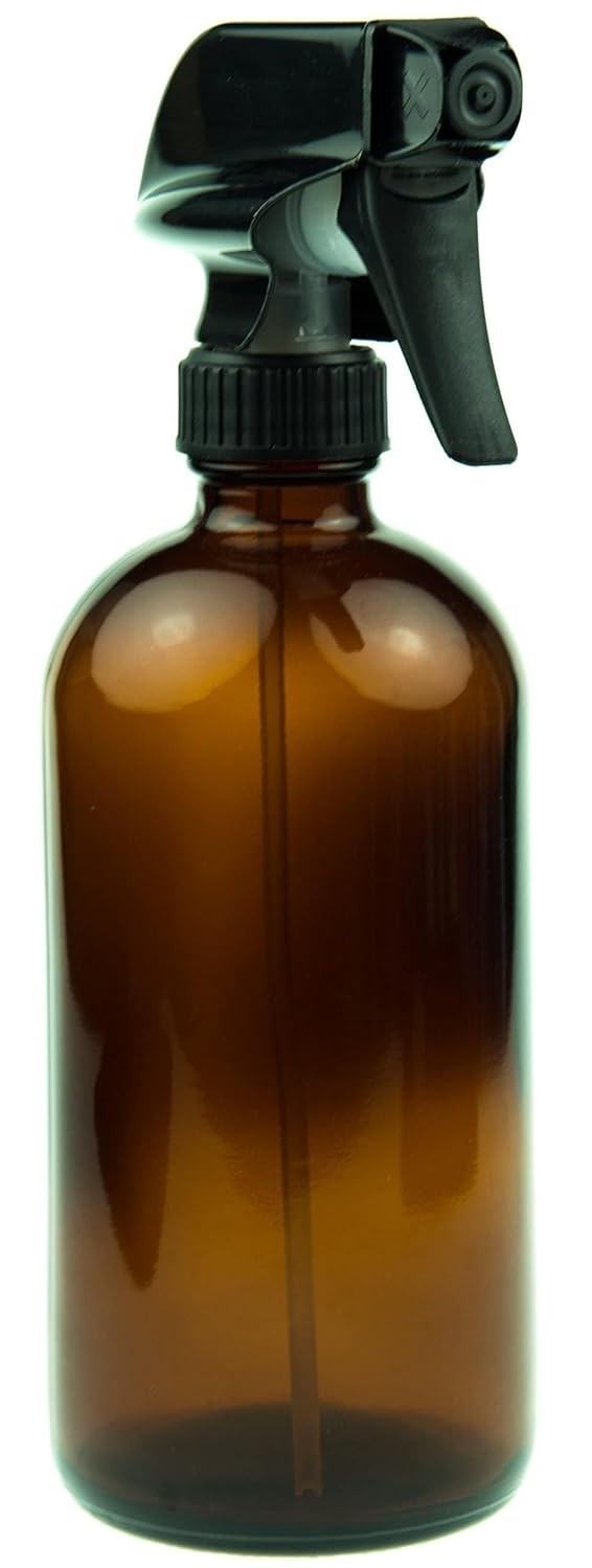 16oz Amber Glass Spray Bottle Refillable Chemical-Resistant Home & Garden