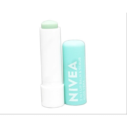 Nivea 2in1 Lip Balm & Lip Scrub with Aloe Vera & Vitamin E - Soft Lips, 0.17 oz