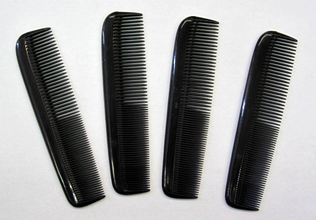 Black Hair Styling Comb Set - 4.5 Inch Pocket Comb for Hair Grooming